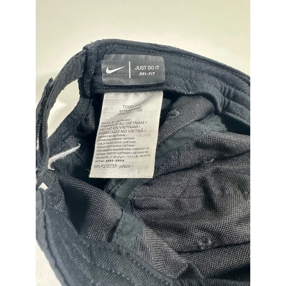 Nike Dri-FIT Toddler Hat Black Swoosh Logo Adjustable Baseball Cap 617845-023